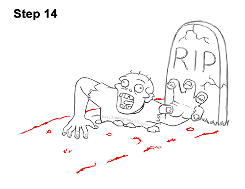 Draw Zombie Grave Tombstone 14 How to Draw Cartoon Zombie Coming out of the Ground 14