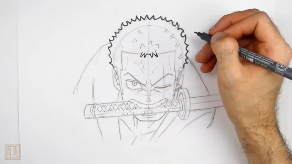 How to Draw One Piece Zoro Inked
