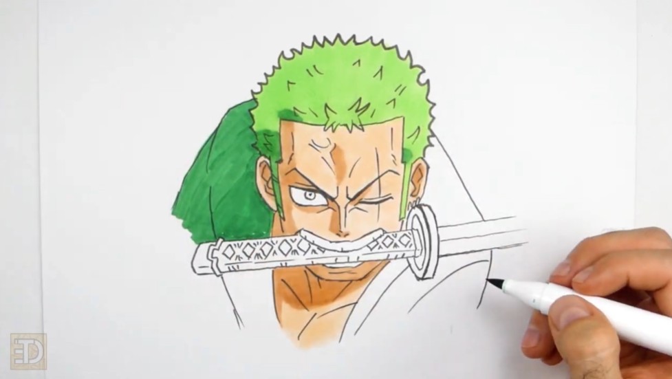 How to Draw One Piece Zoro Colored